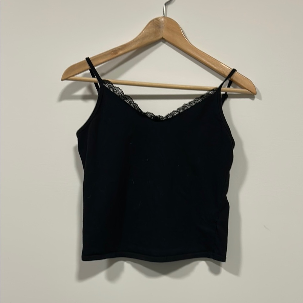 Black Fitted Crop Camisole